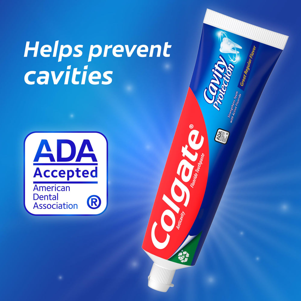 Colgate tubo abierto saliendo pasta para ilustrar uso fácil y control de dosis