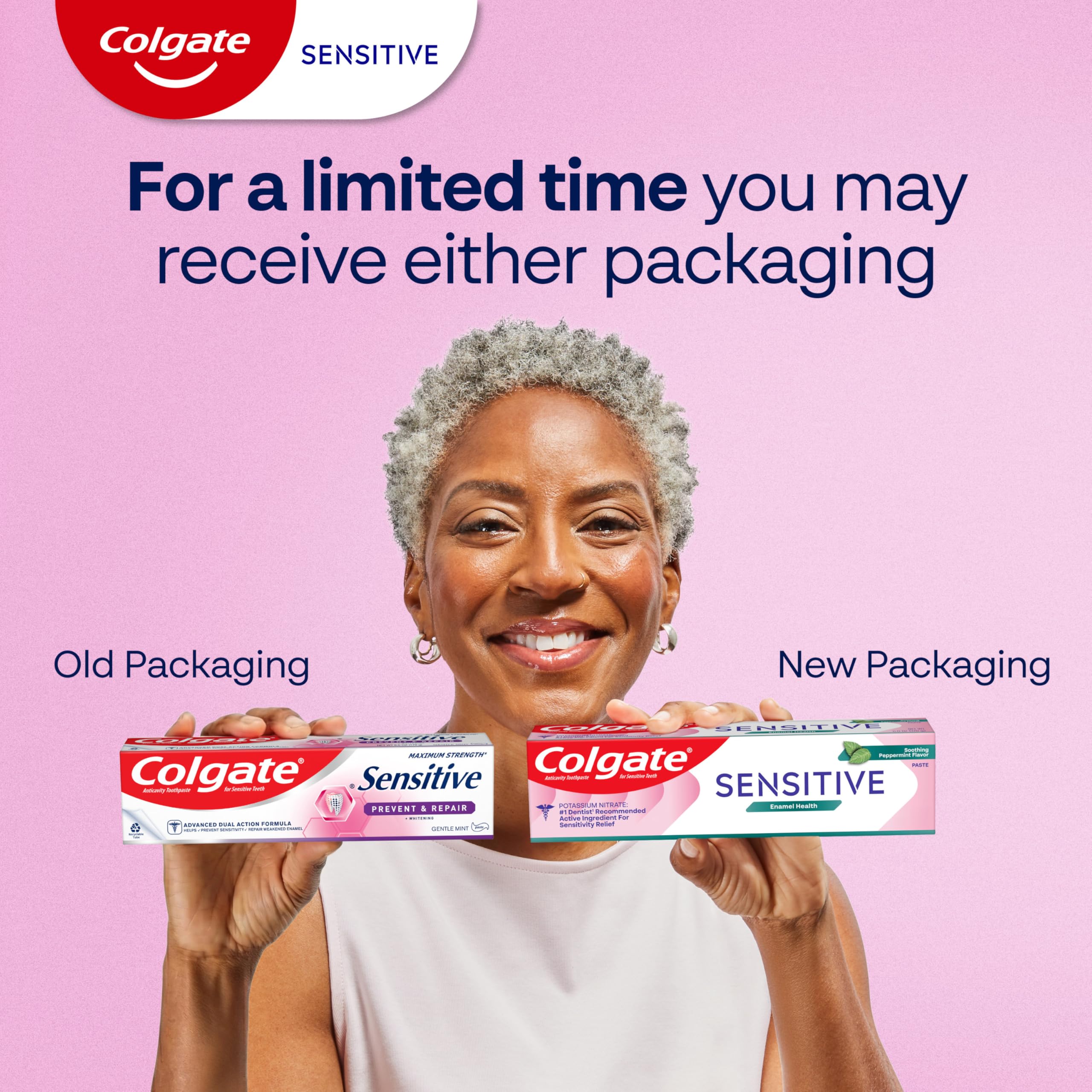 Colgate tubo abierto con pasta visible para apreciar textura y frescura peppermint