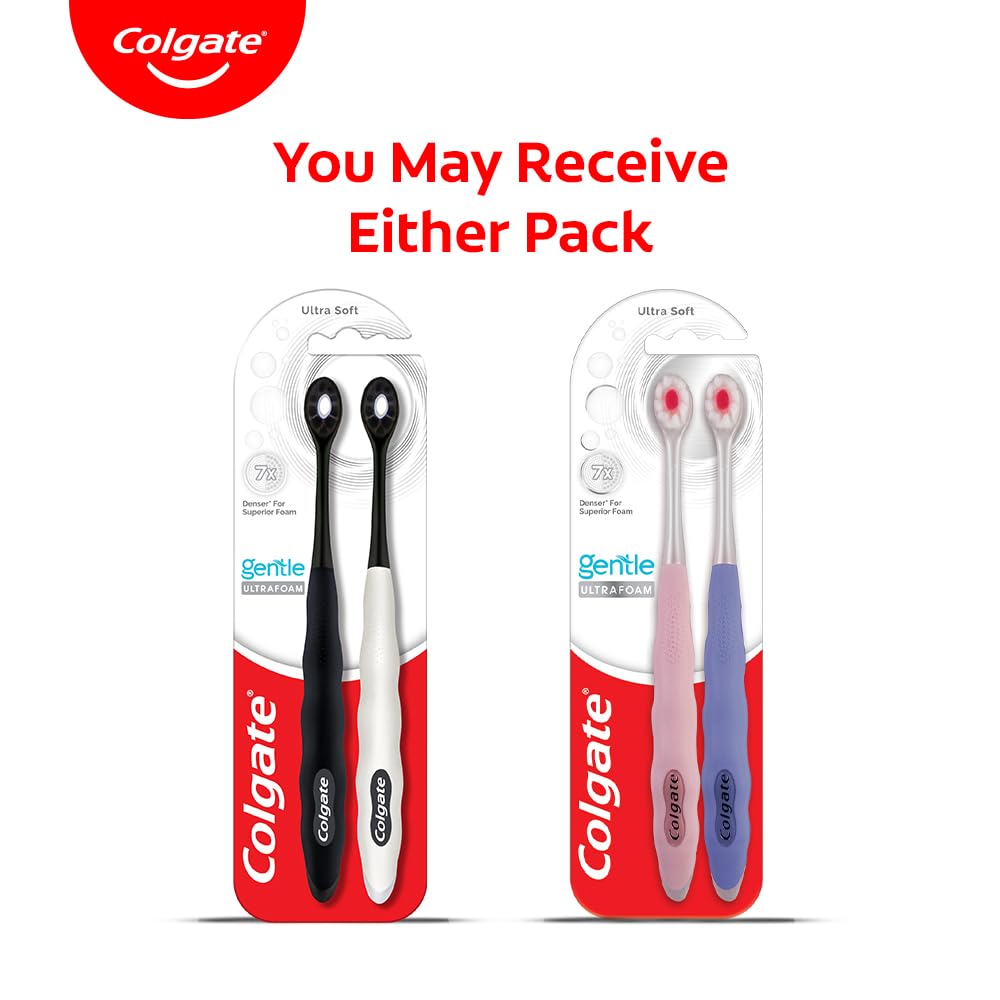 Colgate detalle de cerdas ultra suaves, filamentos densos que limpian sin irritar