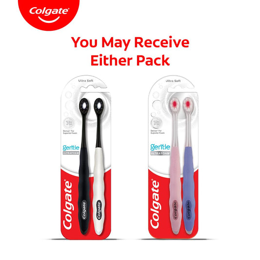 Colgate detalle de cerdas ultra suaves, filamentos densos que limpian sin irritar