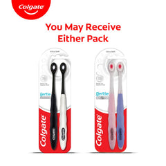 Colgate detalle de cerdas ultra suaves, filamentos densos que limpian sin irritar