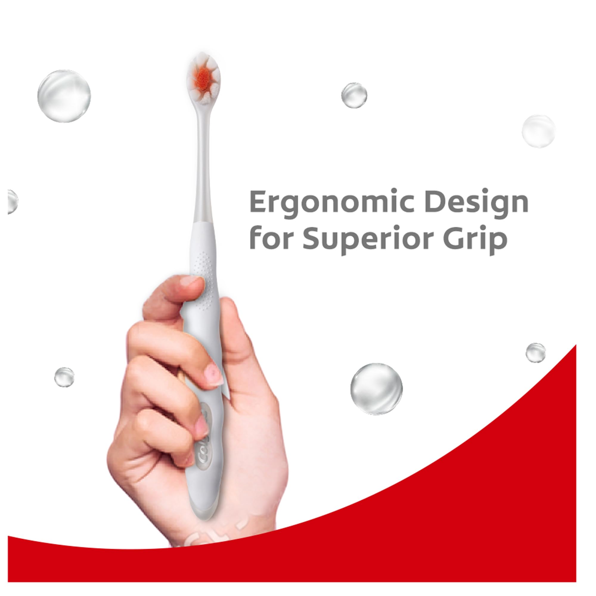 Colgate mango ergonómico antideslizante, control y comodidad al cepillar
