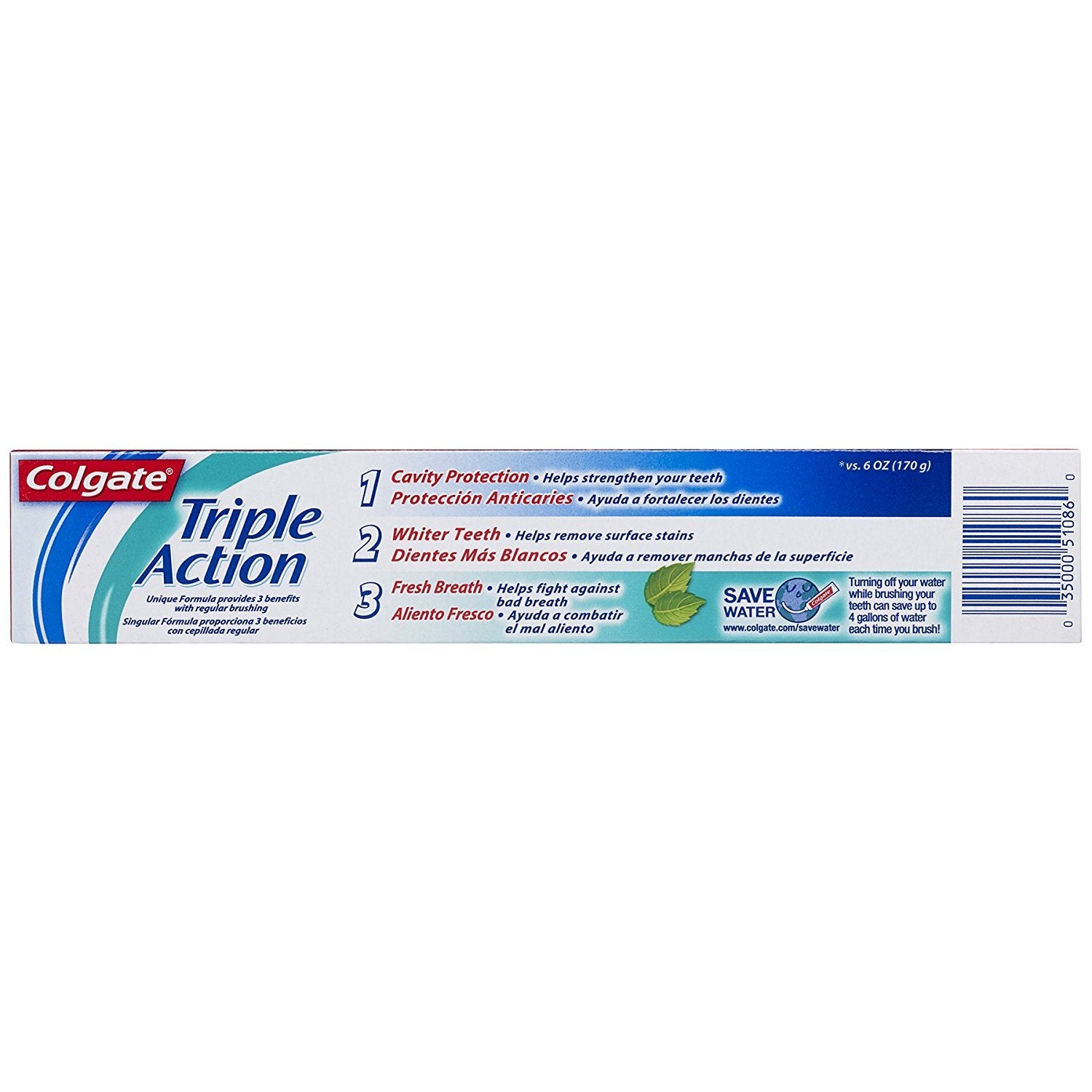 Colgate pasta en cepillo en acción ofreciendo frescura y eliminación de manchas