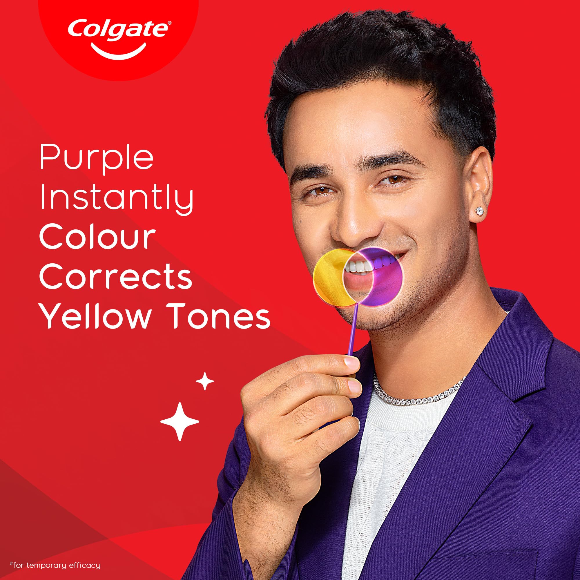Colgate etiqueta con ingredientes y flúor para protección del esmalte