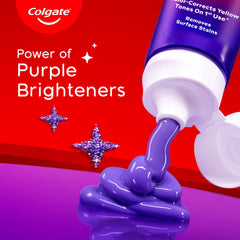 Colgate etiqueta y lista de ingredientes destacando flúor y brighteners