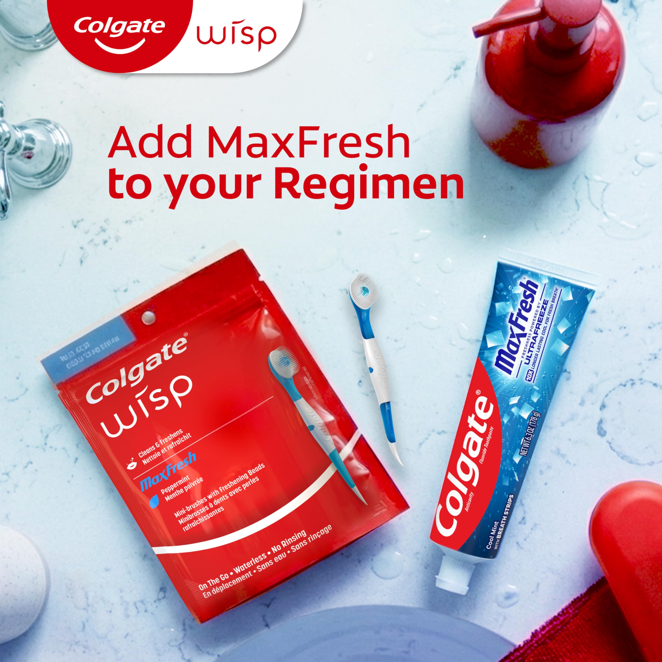 Colgate Wisp multipack mostrando cantidad ideal para reponer