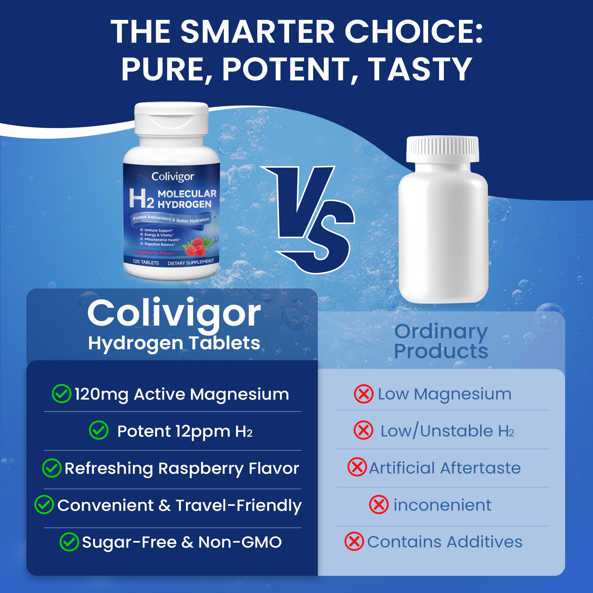 Colivigor efervescencia en agua muestra rápida disolución