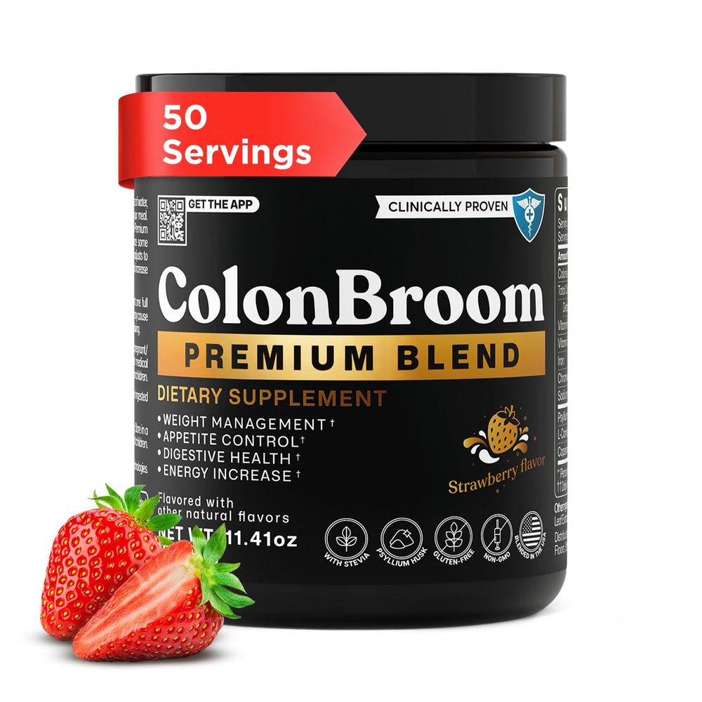 ColonBroom envase frontal sabor fresa, presentación clara y conveniente