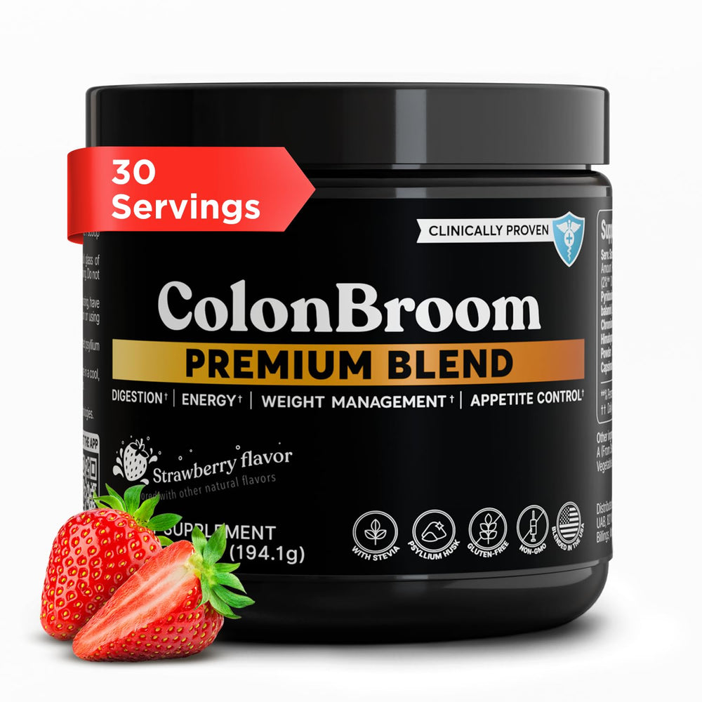 ColonBroom envase frontal mostrando 30 porciones y beneficio digestivo