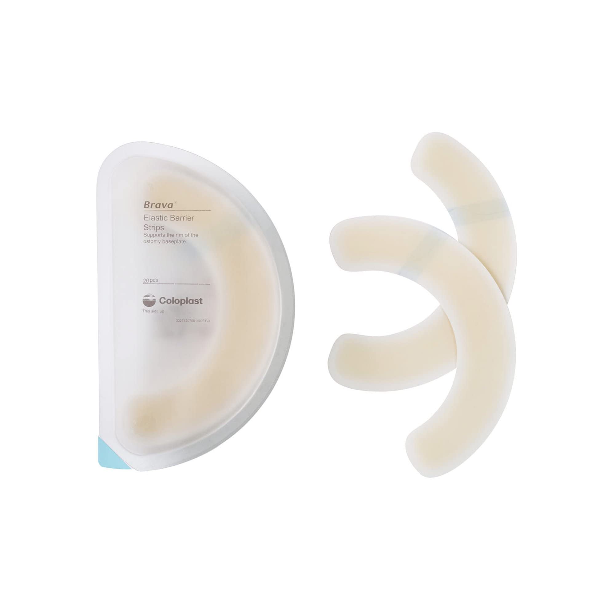 Coloplast Brava tira junto a piel modelo mostrando su flexibilidad protectora