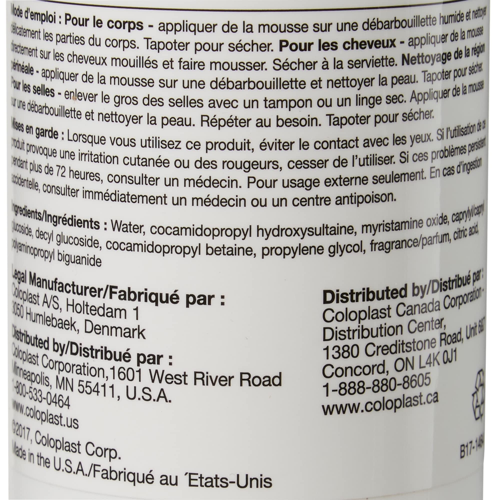 Coloplast espuma espesa que ilustra textura y limpieza efectiva