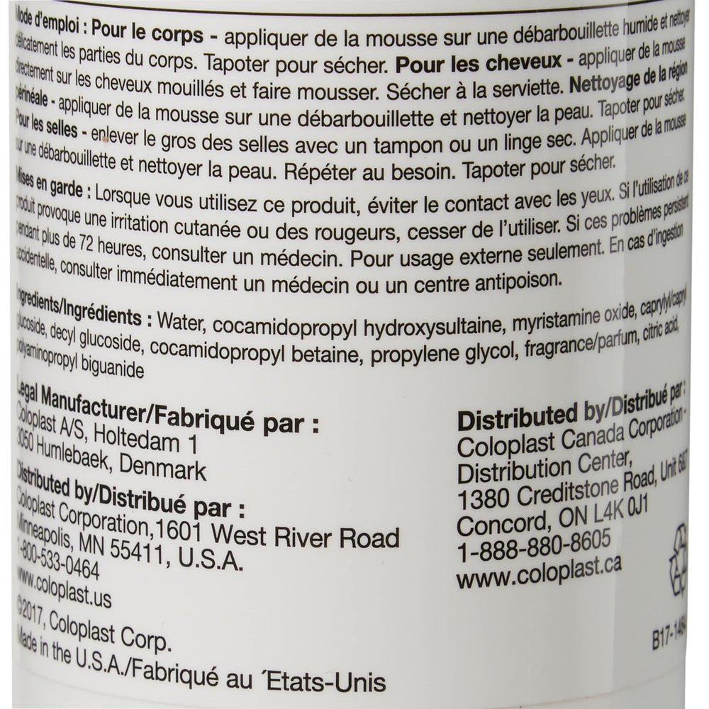 Coloplast espuma espesa que ilustra textura y limpieza efectiva