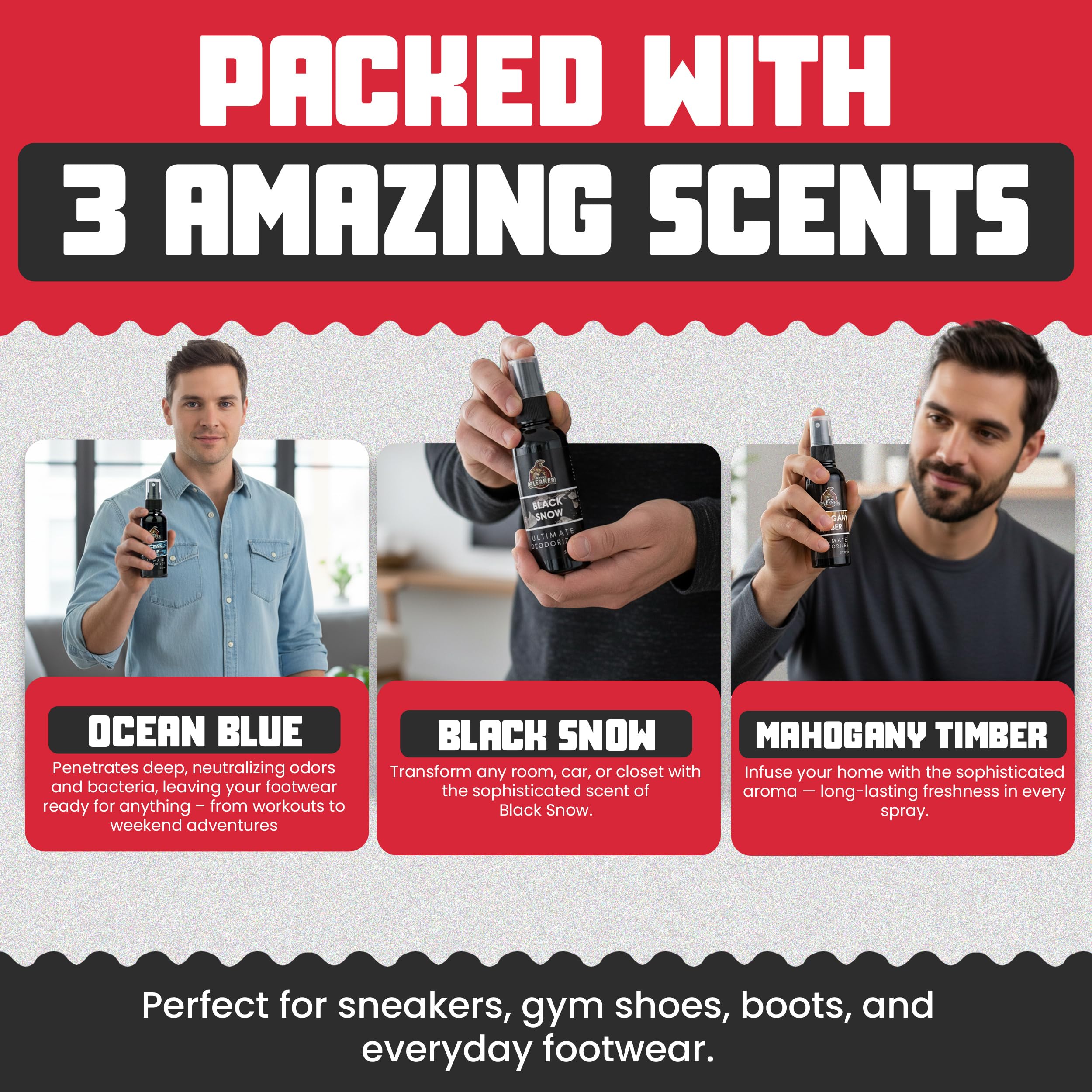 Combat Cleaner en armario con zapatos ordenados para mostrar efecto de frescura prolongada