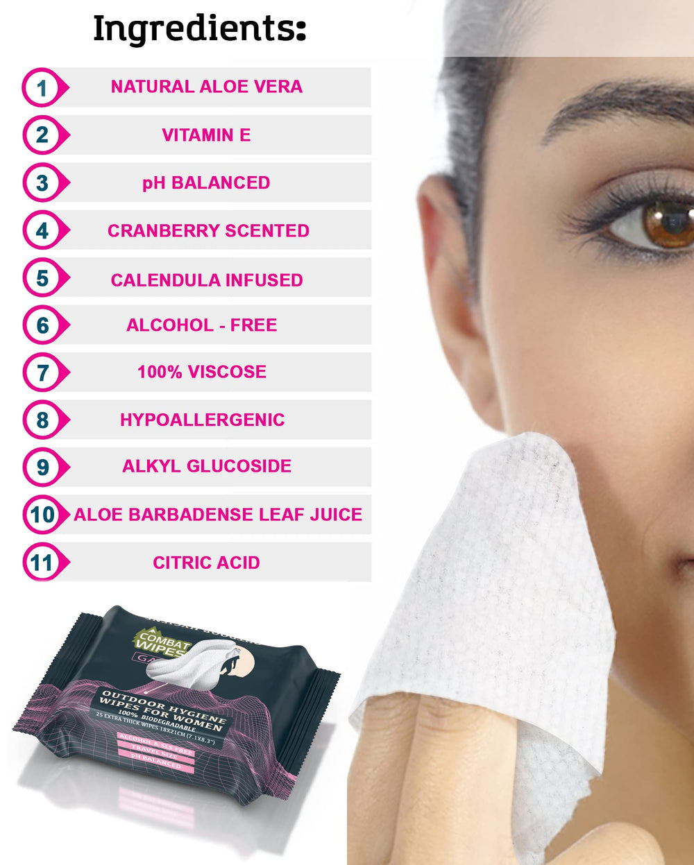 Combat Wipes toallita desplegada tamaño amplio y grosor