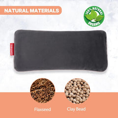 Comfheat interior con semillas de lino visible, calor uniforme