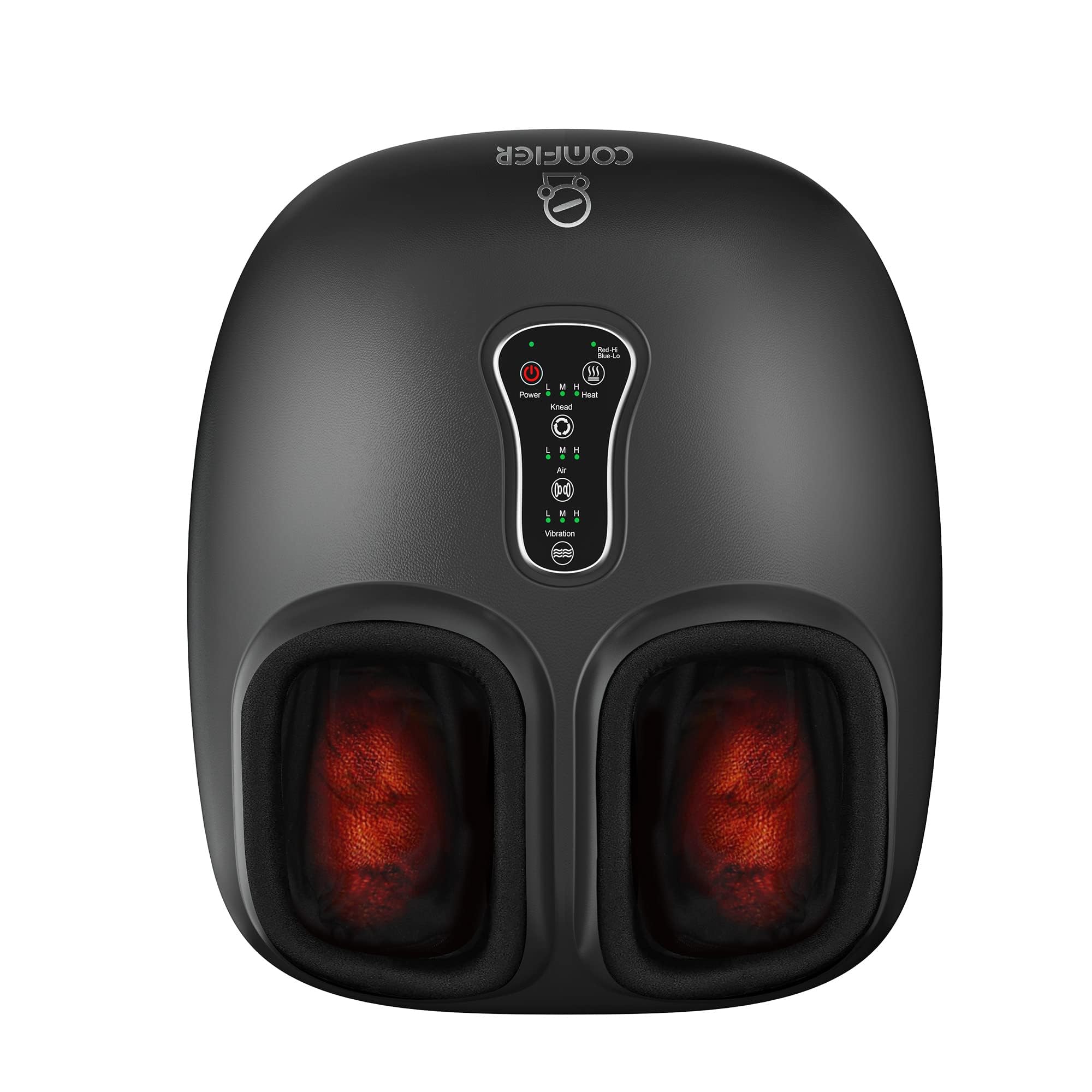 COMFIER vista frontal del masajeador mostrando diseño moderno y fácil uso