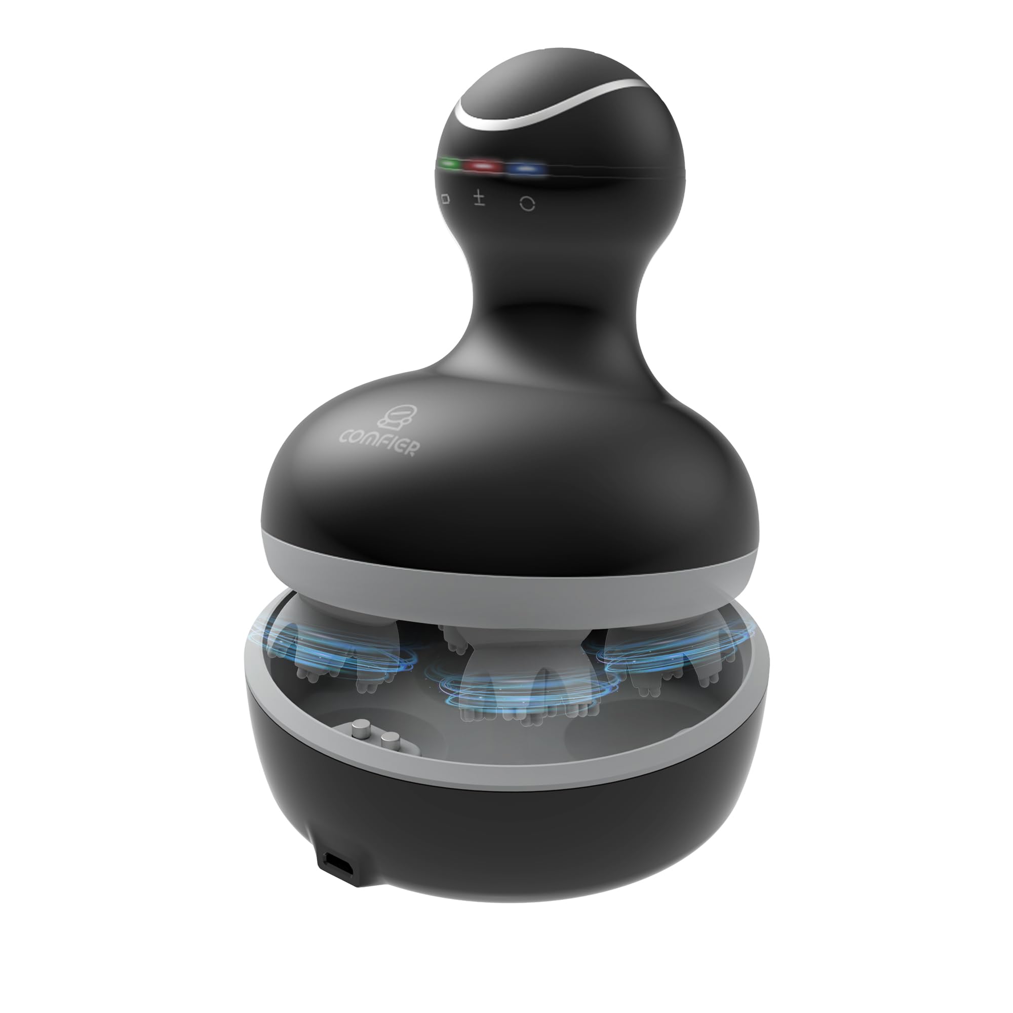 COMFIER vista frontal del masajeador mostrando su diseño portátil y práctico