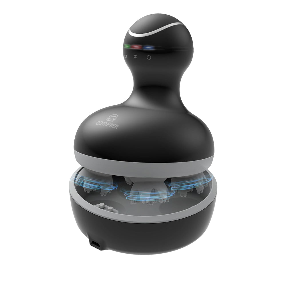 COMFIER vista frontal del masajeador mostrando su diseño portátil y práctico