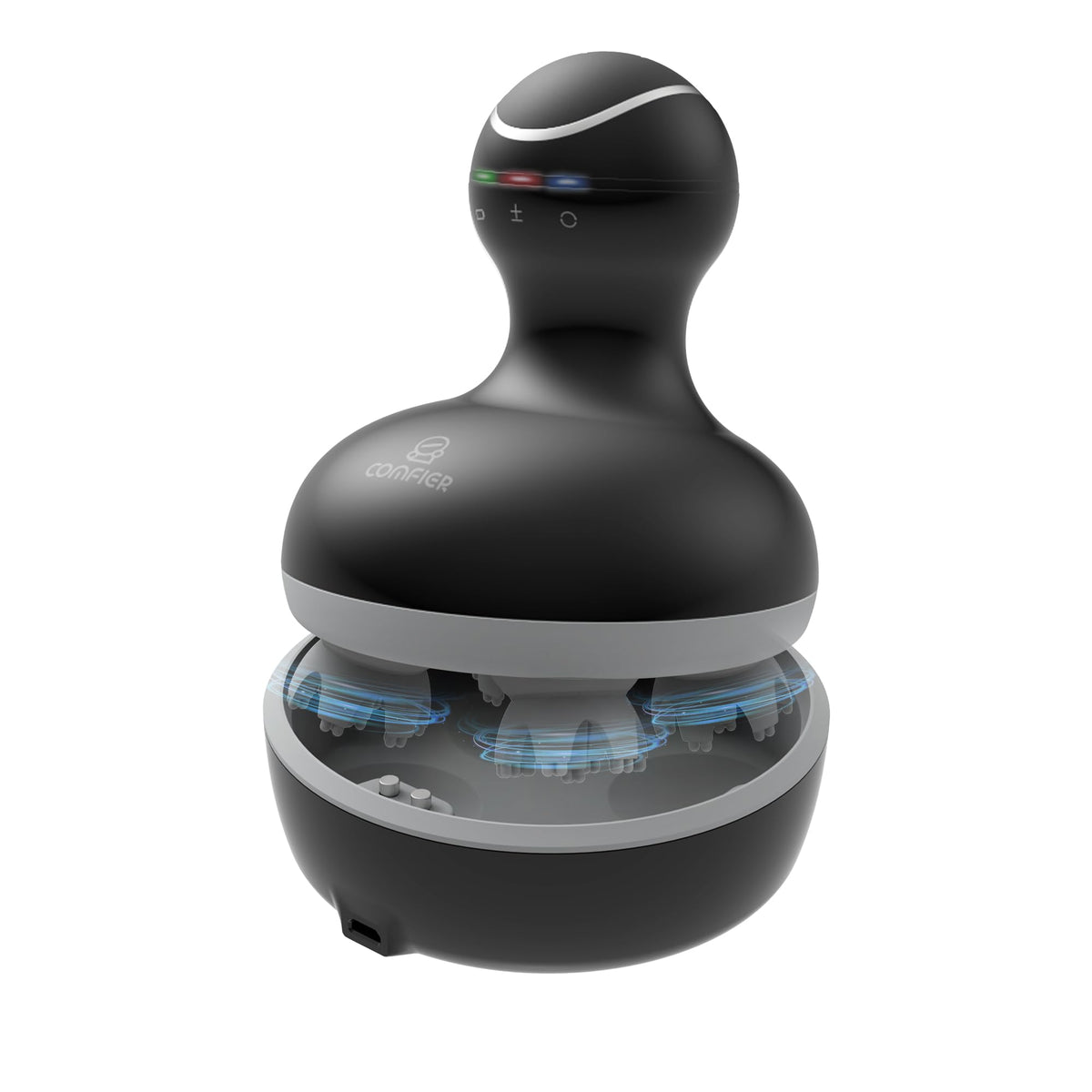 COMFIER vista frontal del masajeador mostrando su diseño portátil y práctico