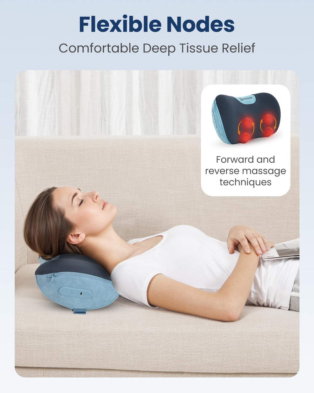 COMFIER masajeador junto a mano para mostrar escala y portabilidad