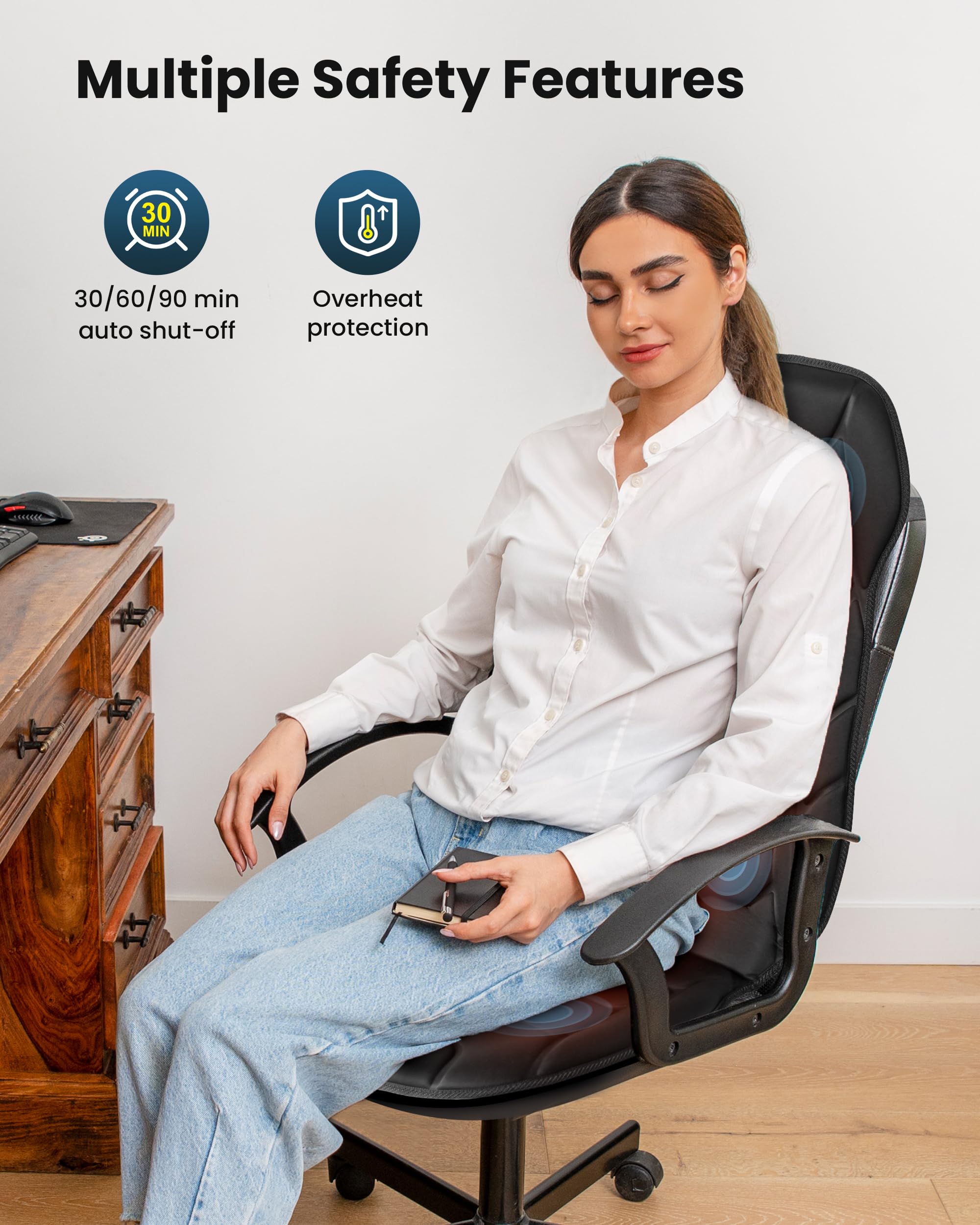 COMFIER vista lateral mostrando perfil ergonómico y sujeción estable en respaldo