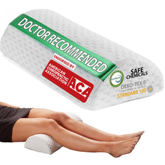 ComfiLife vista frontal de la almohada media luna que aporta soporte cómodo