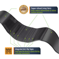 Comforband demostración de doble cincha ajustable para compresión personalizada