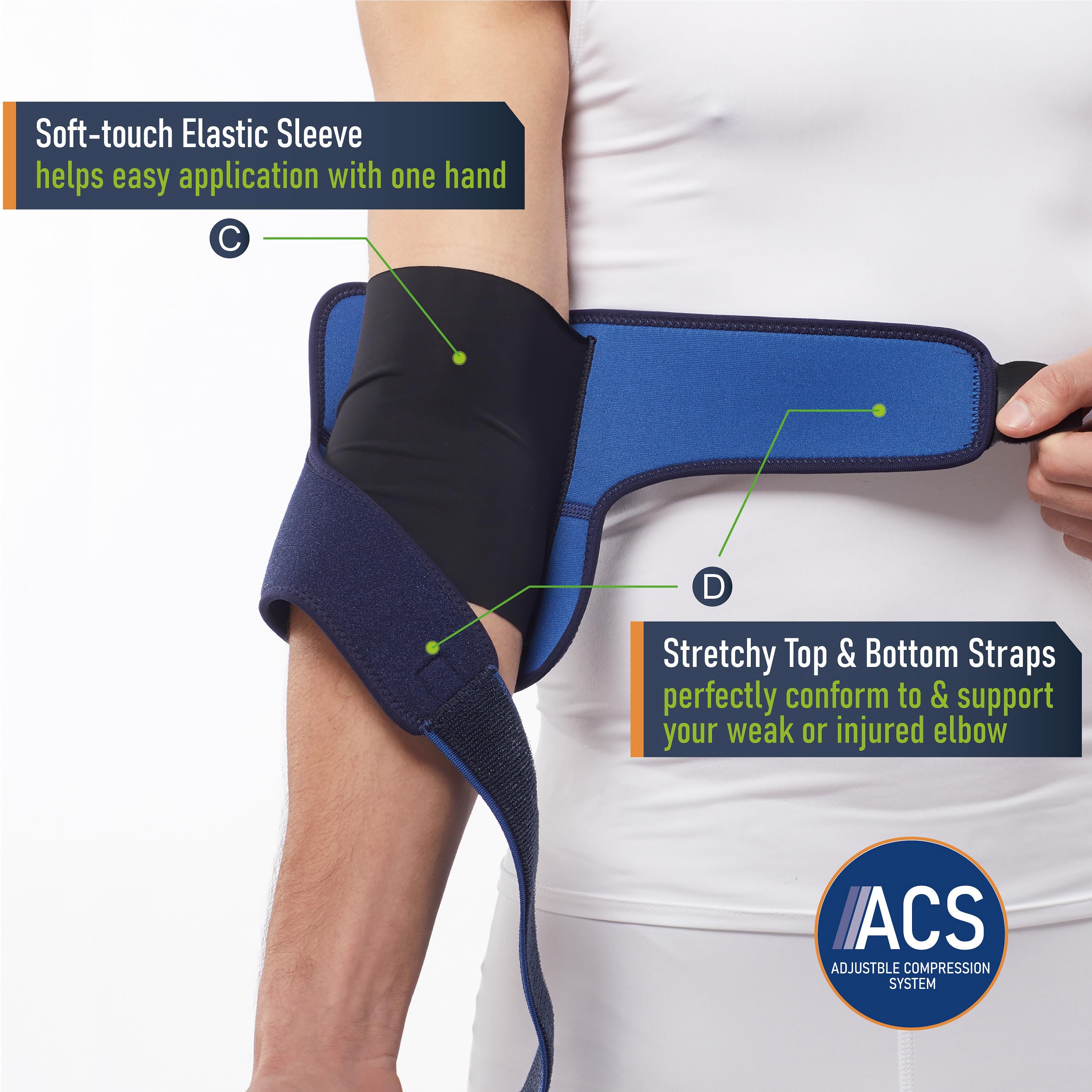 Comforband soporte en uso por tenista para mejor rendimiento