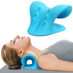ComfortLife vista frontal del cojín azul muestra forma ergonómica y alivio postural