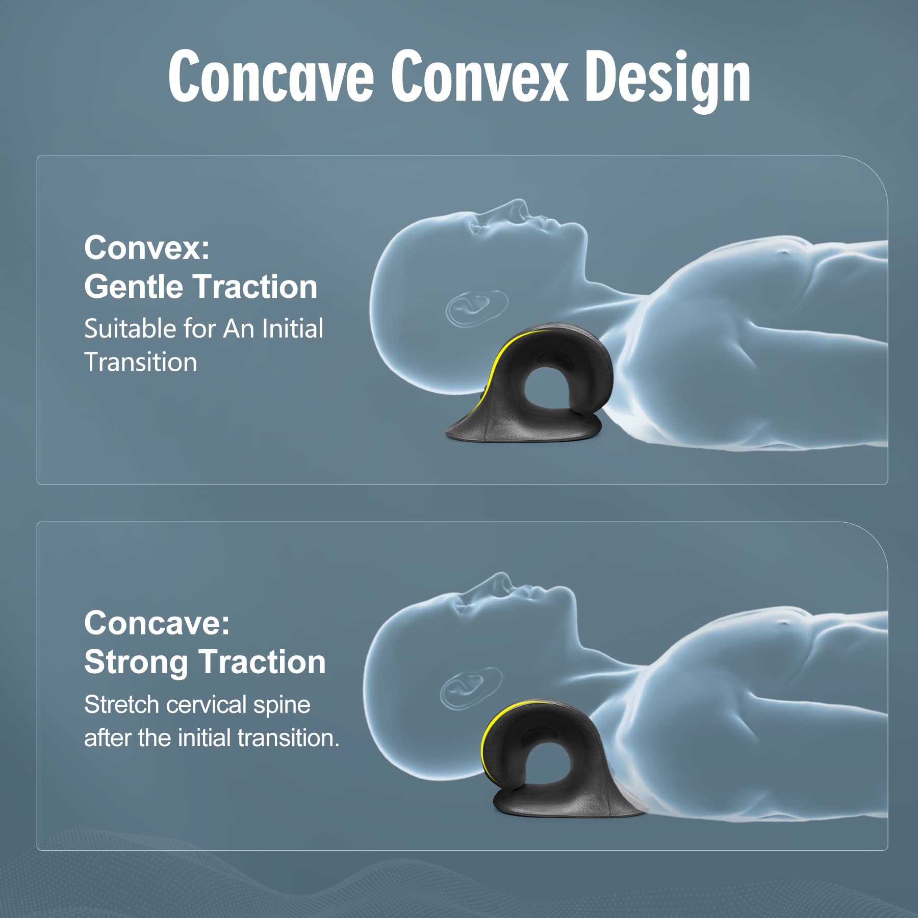 ComfortLife apoyo de la cabeza en la almohada demostrando alineación cervical y confort