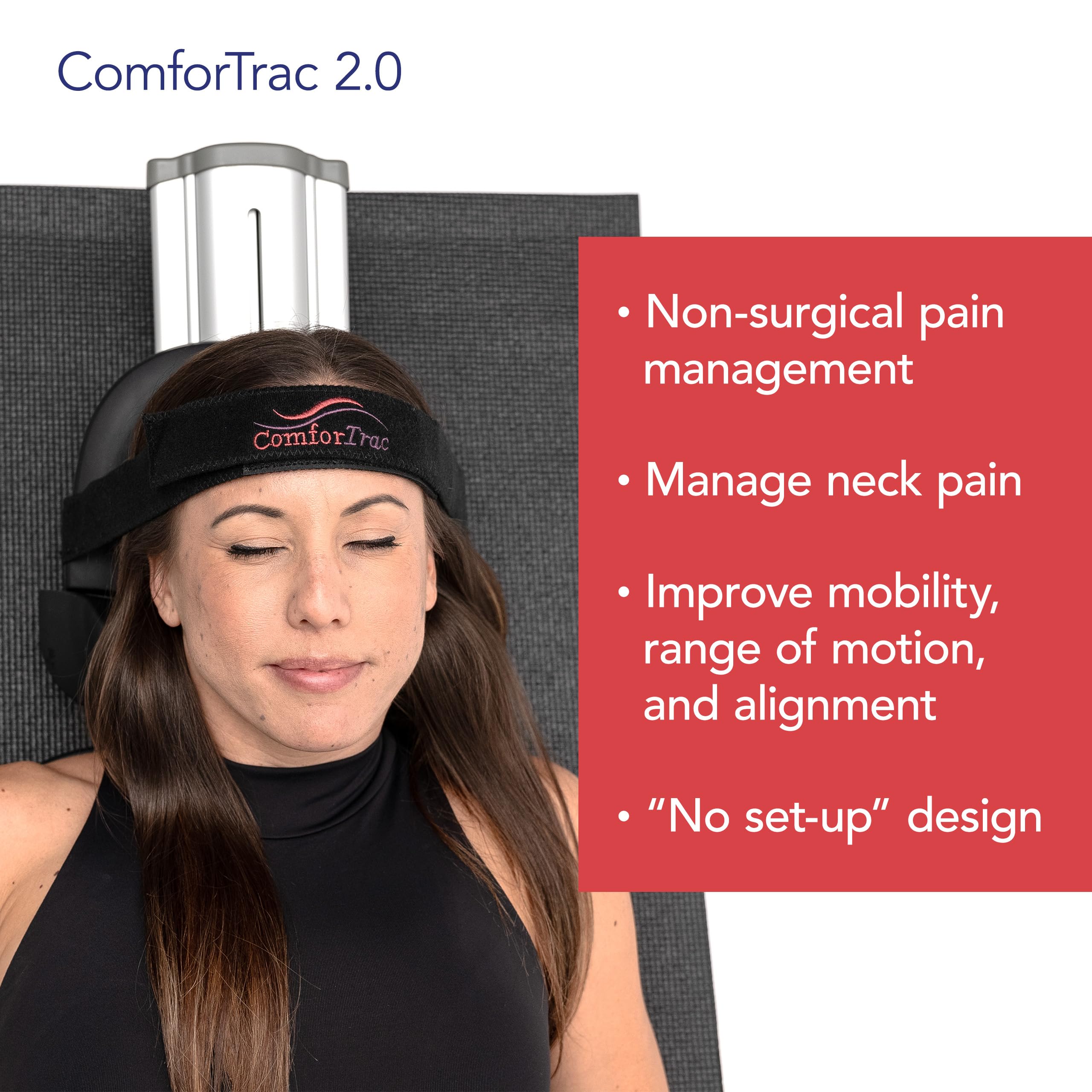 ComforTrac primer plano de almohada viscoelástica, brinda soporte contorneado