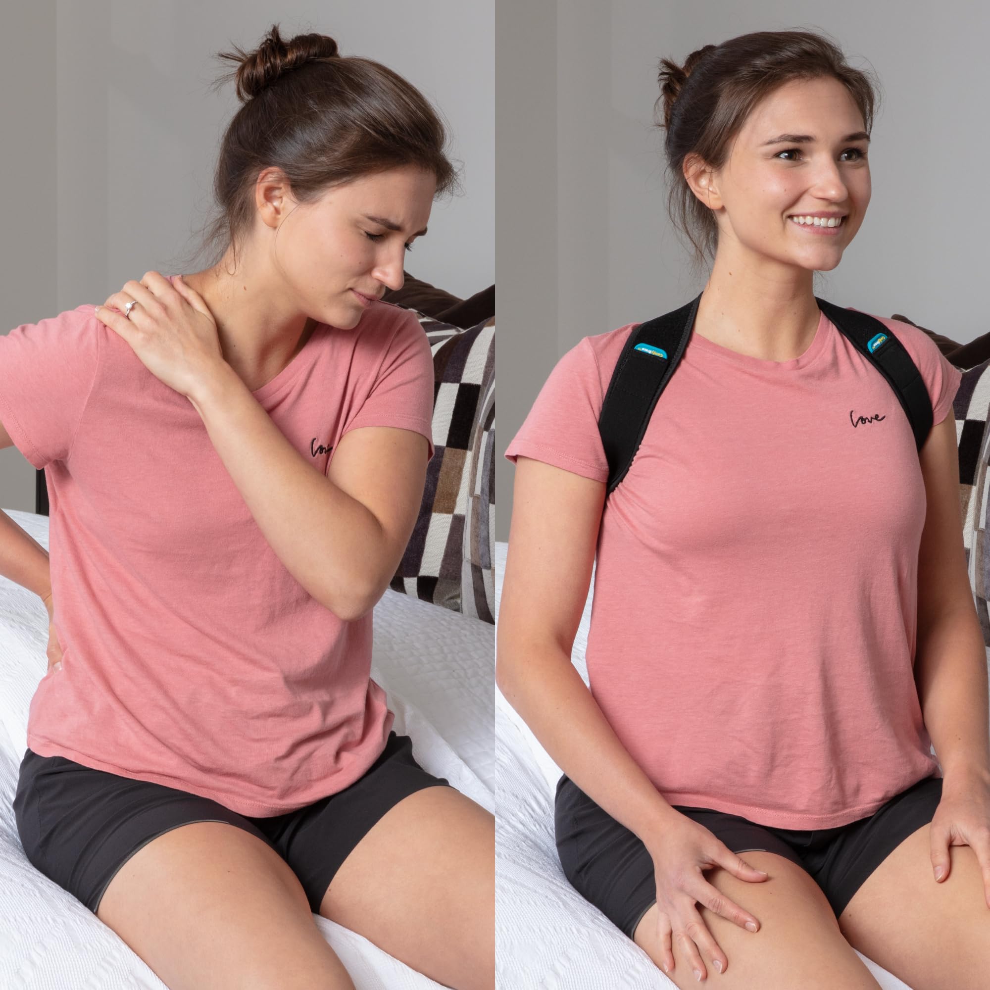 ComfyBrace usado discretamente bajo una camiseta destacando uso diario