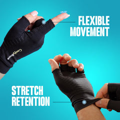 ComfyBrace guante junto a una regla para comparar tamaño y ajuste