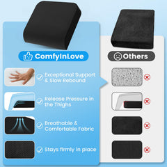 ComfyInLove cojín colocado en silla de oficina para soporte ergonómico