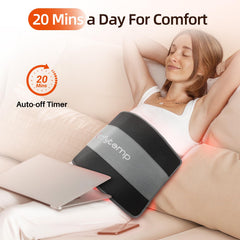 Comfytemp comparativa de tamaño con mano, cobertura amplia visible