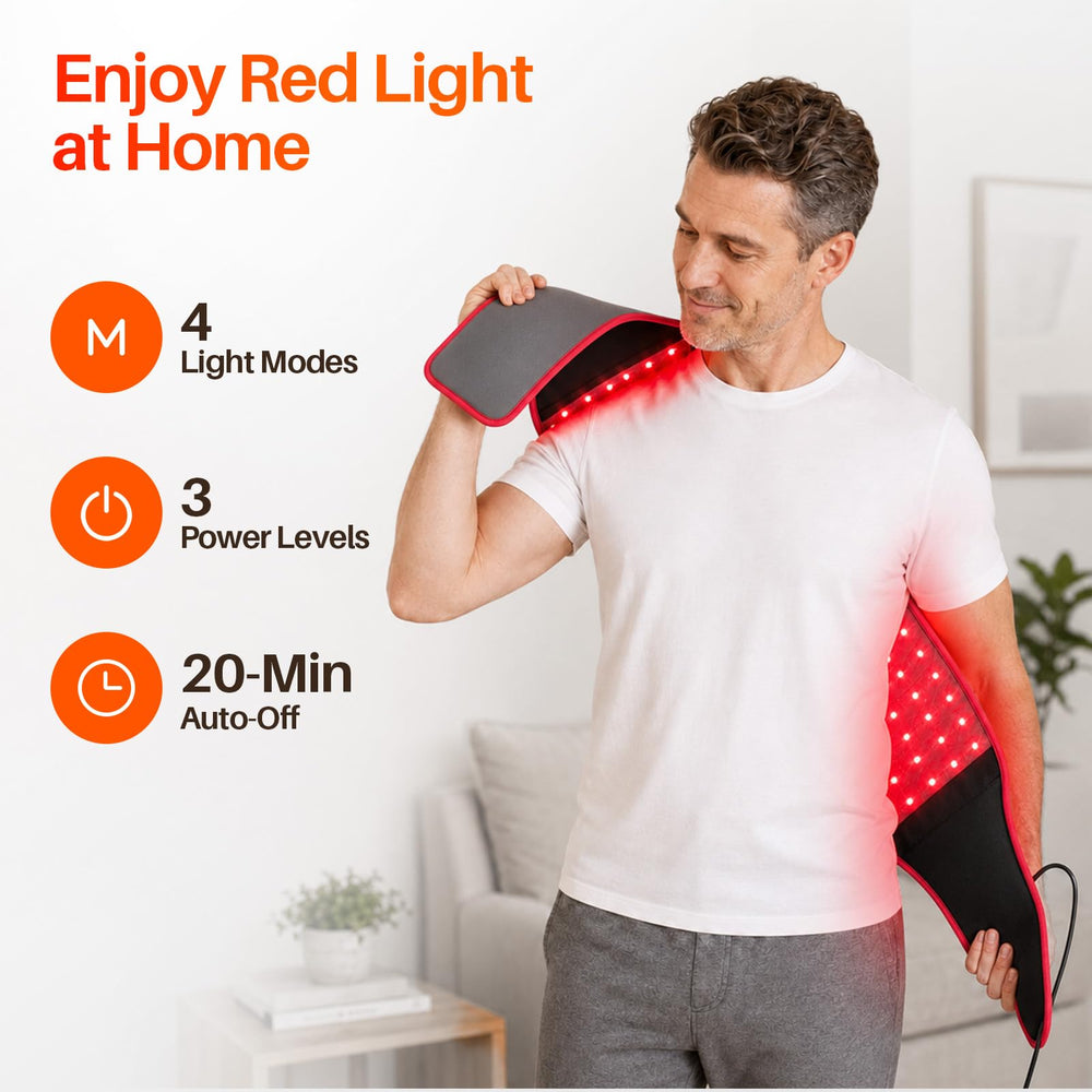 Comfytemp cinturón junto a manos para mostrar escala y portátil ventaja