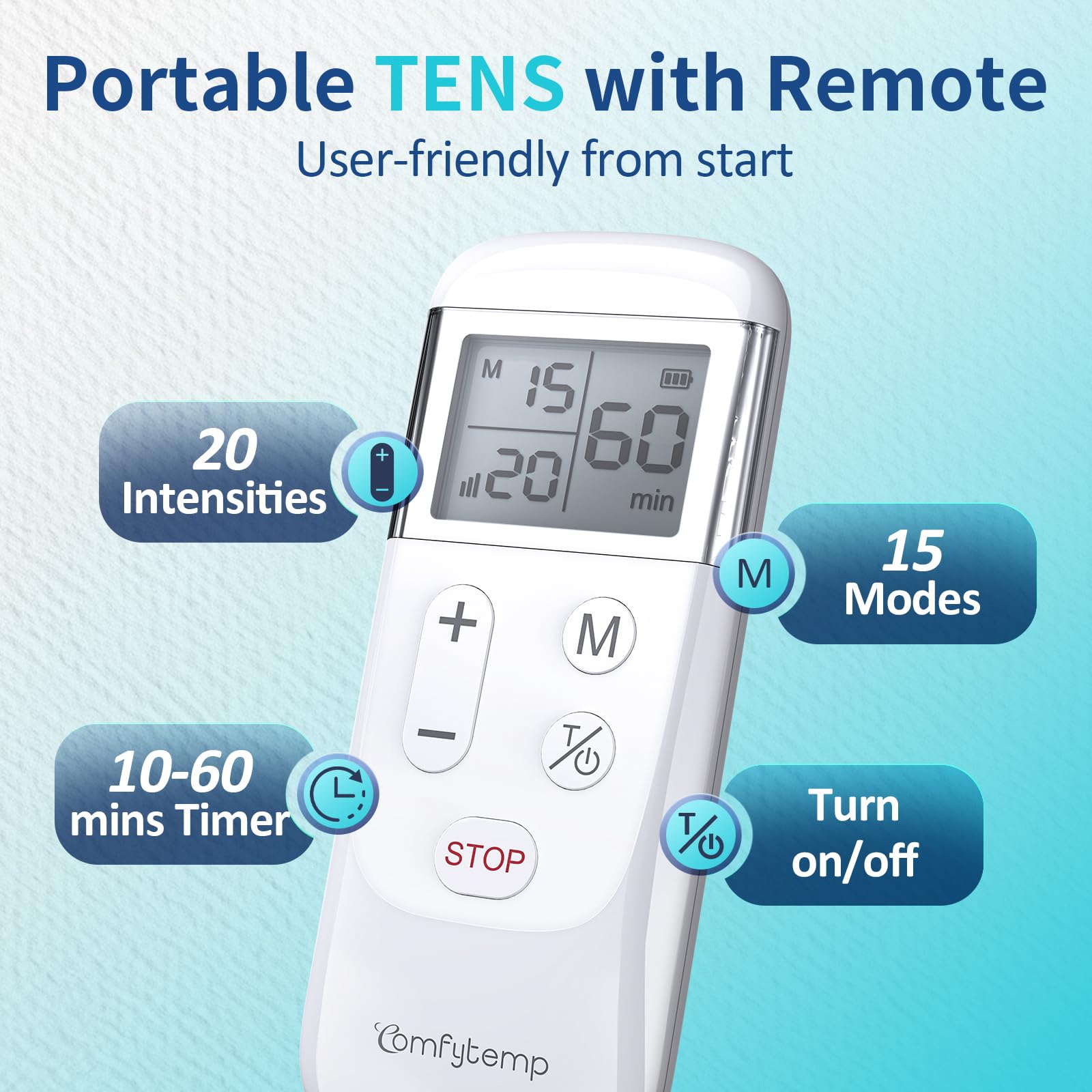 Comfytemp primer plano del electrodo tipo mariposa, adhesión segura y reutilizable