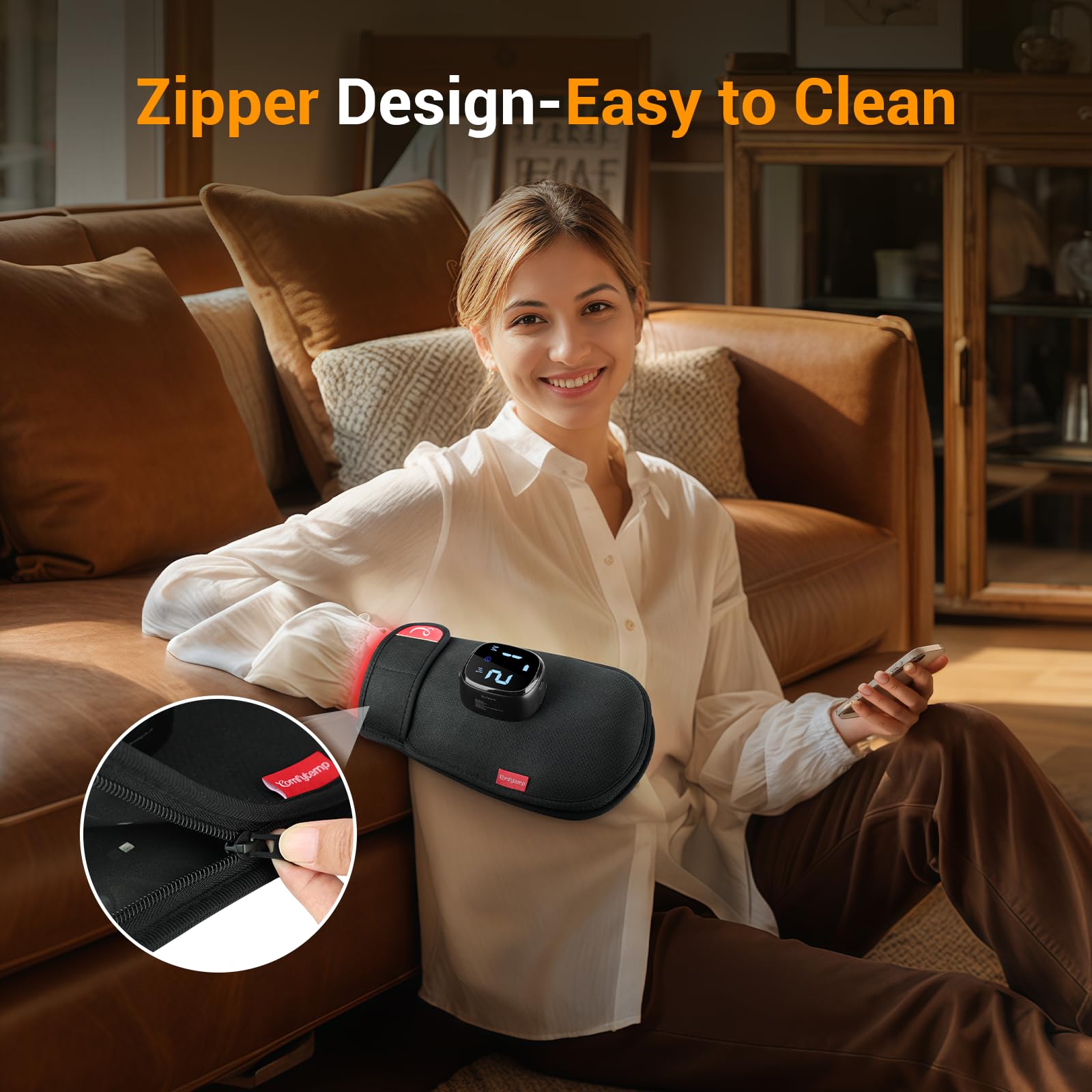 Comfytemp guante en uso sobre mano extendida aportando comodidad portátil