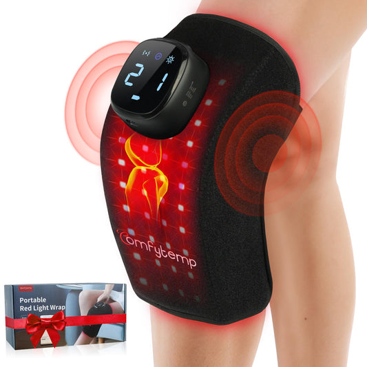 Comfytemp vista frontal de la rodillera mostrando ajuste ergonómico y comodidad