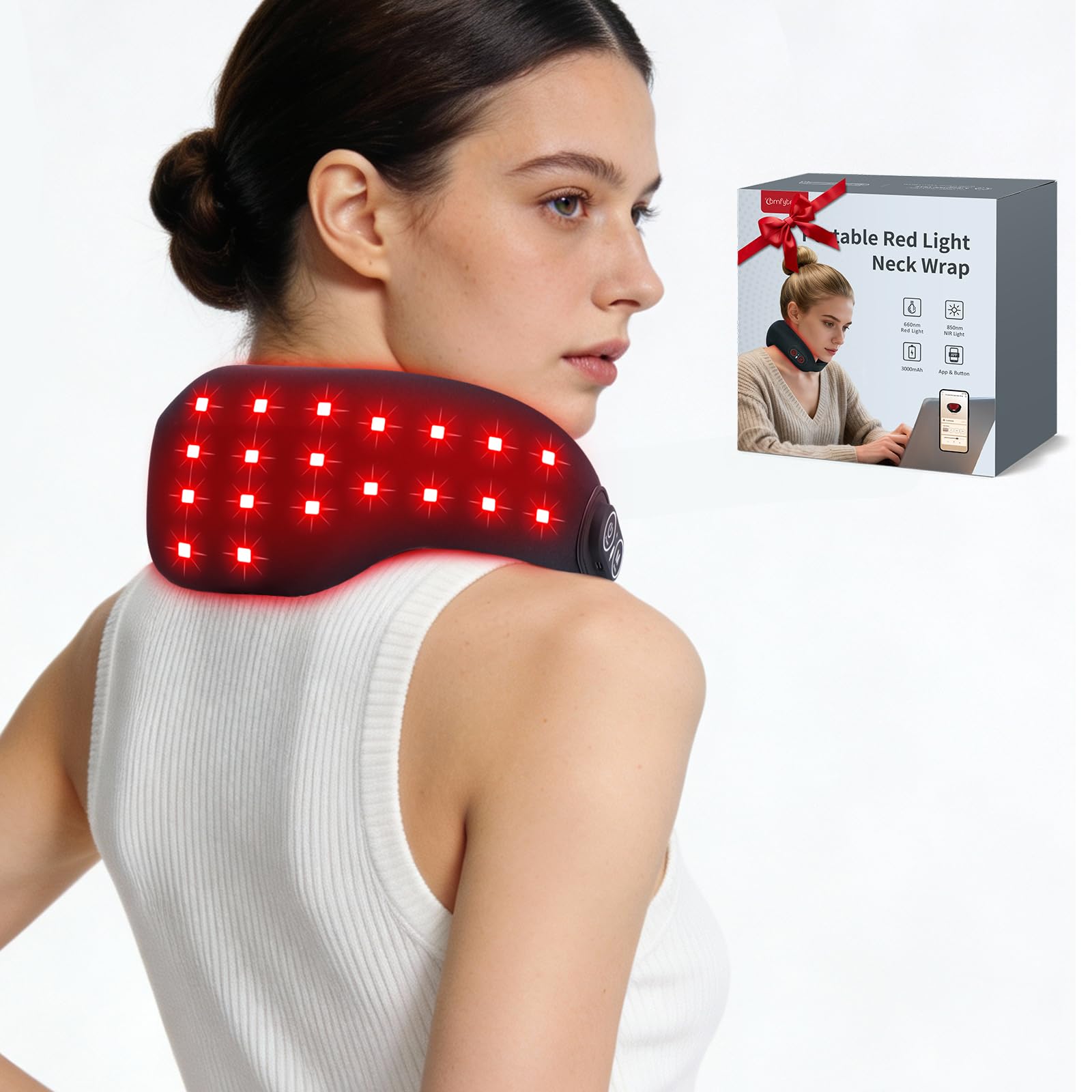 Comfytemp vista frontal del dispositivo mostrando diseño ergonómico y comodidad