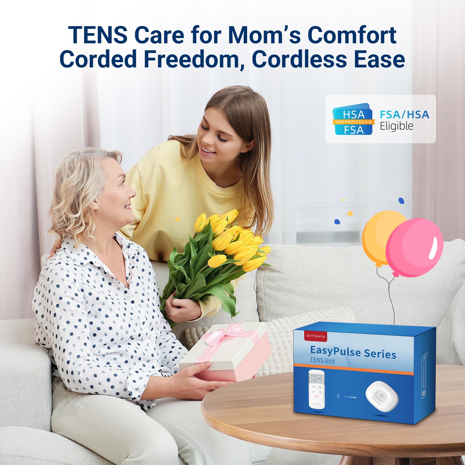 Comfytemp control remoto en mano permitiendo ajuste discreto y cómodo