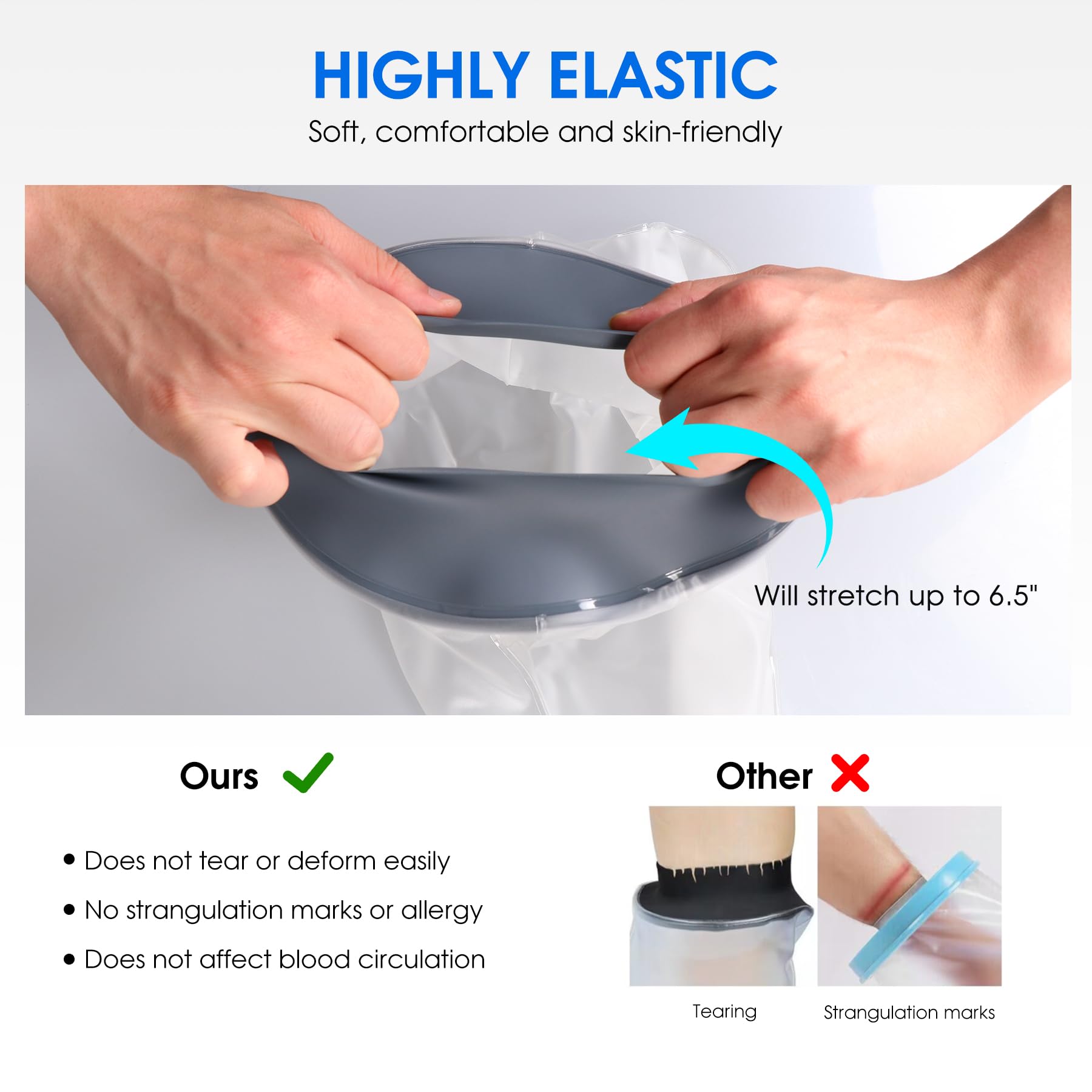 COMFYTHERA funda junto a mano para mostrar tamaño y facilidad de uso