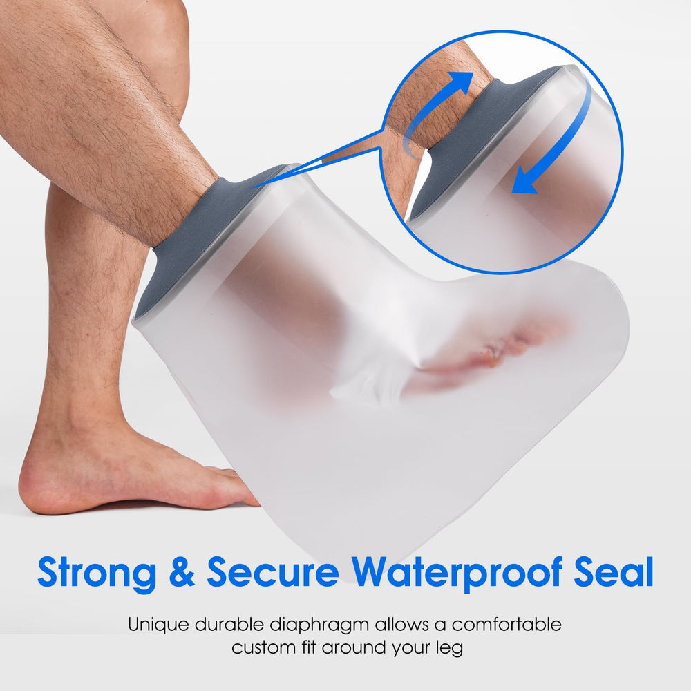 COMFYTHERA funda puesta en un pie adulto demostrando protección y comodidad