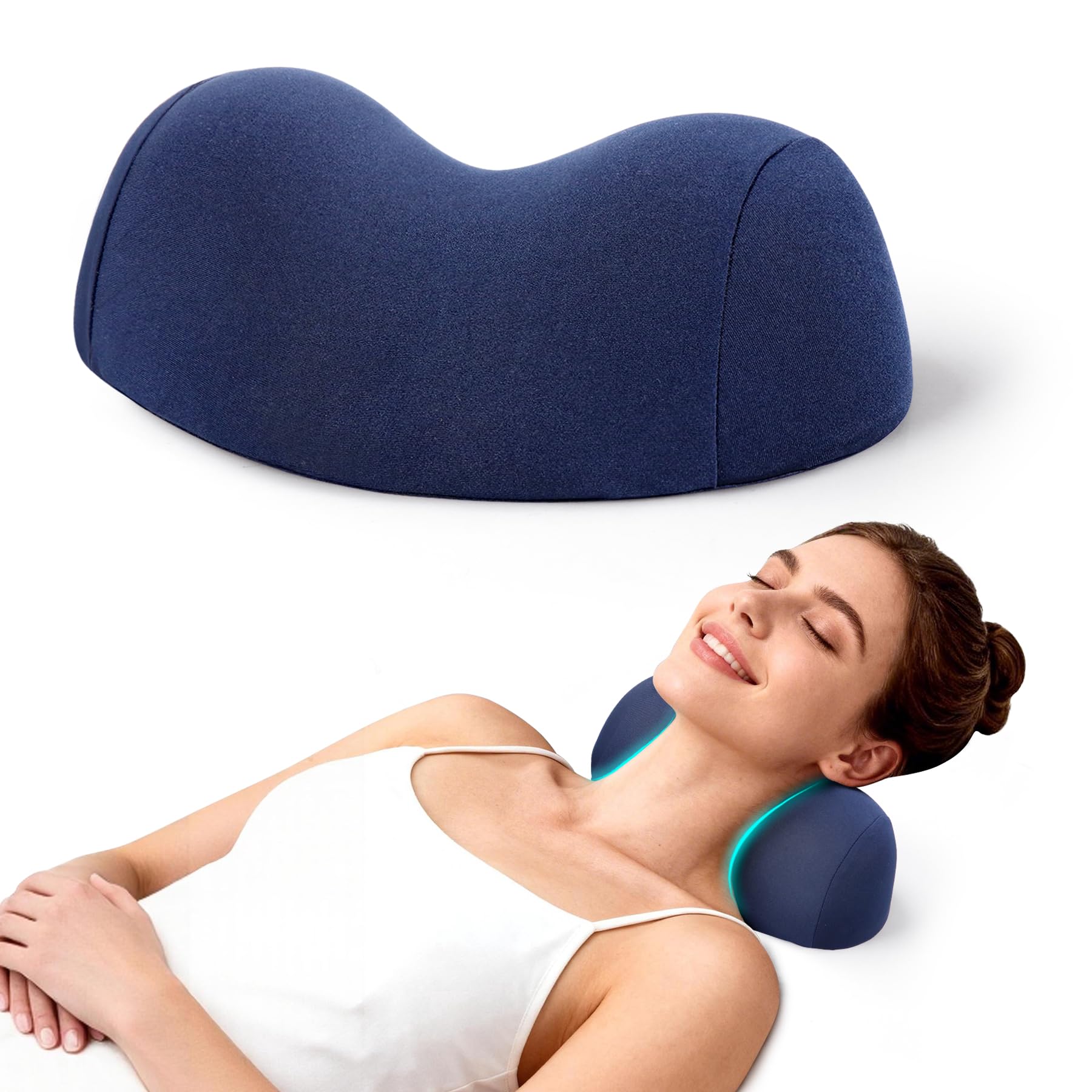 COMFYTHERA vista frontal de la almohada cervical mostrando forma ergonómica y soporte