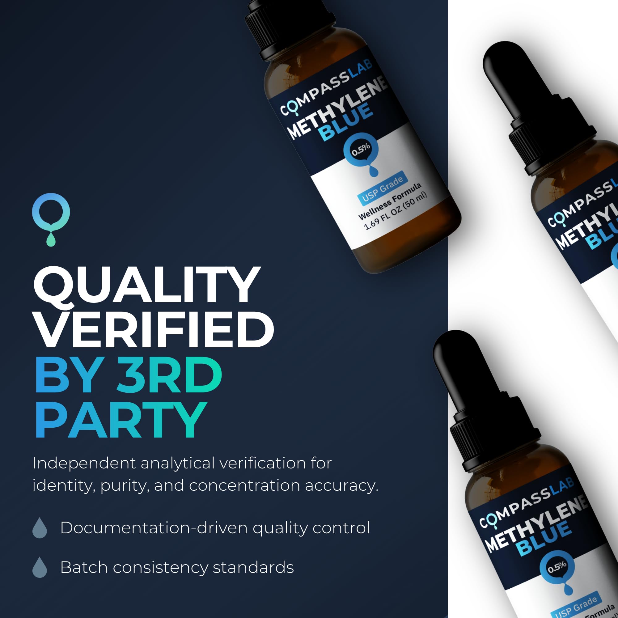 COMPASS LABORATORY botella de vidrio completa para preservar estabilidad y potencia
