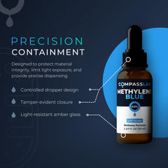 COMPASS LABORATORY comparación de tamaño con mano para visualizar el volumen de 50 ml