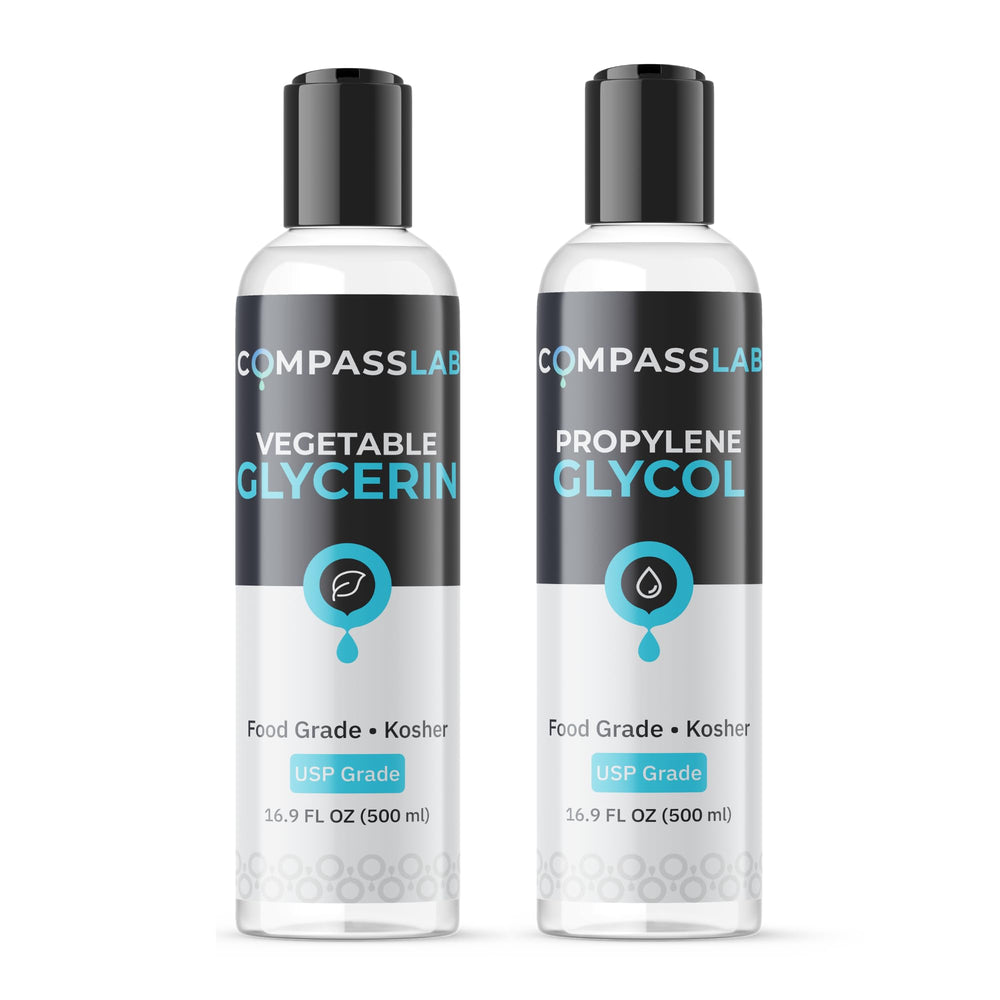 Compass Laboratory frascos frontales 500 mL mostrando pureza y presentación