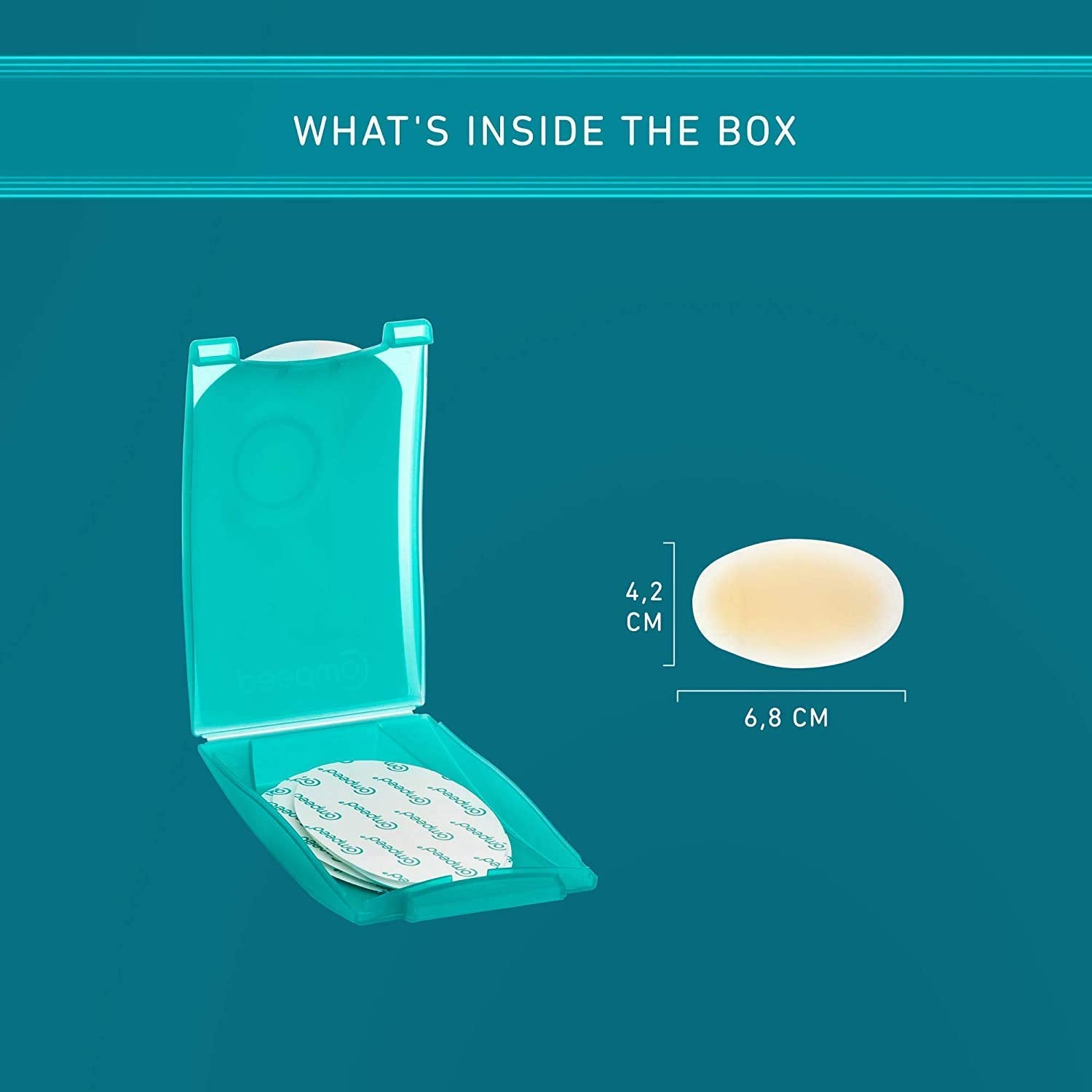 Compeed etiqueta con ingredientes y ventajas sin parabenos ni látex