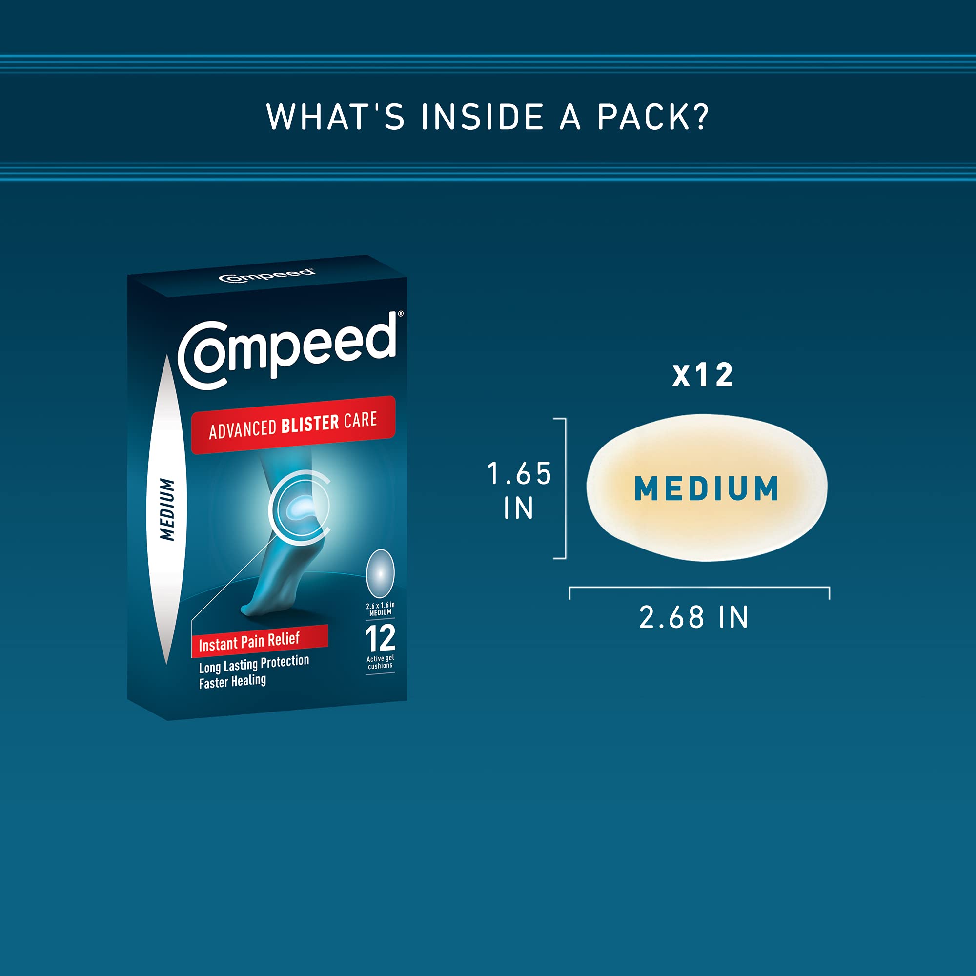 Parches para ampollas de Compeed en el pie, uso diario cómodo.