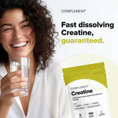 Etiqueta de Complement con ingredientes y dosis claras, transparencia y calidad